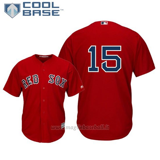 Maglia Baseball Uomo Boston Red Sox Dustin Pedroia Cool Base Majestic Alterner Replica Scarlet
